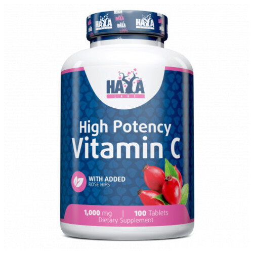 Вітамін Haya Labs High Potency Vitamin C 1000 мг з шипшиною 100 таблеток фото №1