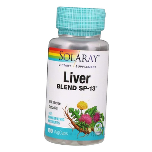 Вітаміни Solaray Liver Blend SP-13 100вегкапс (36411003) фото №2