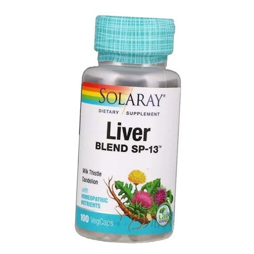 Вітаміни Solaray Liver Blend SP-13 100вегкапс (36411003) фото №3