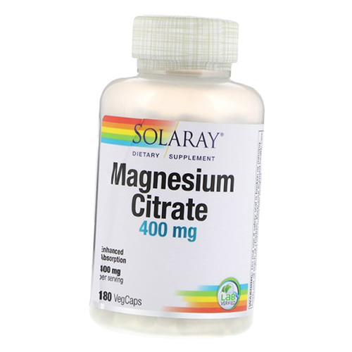 Вітаміни Solaray Magnesium Citrate 400 180вегкапс (36411017) фото №2