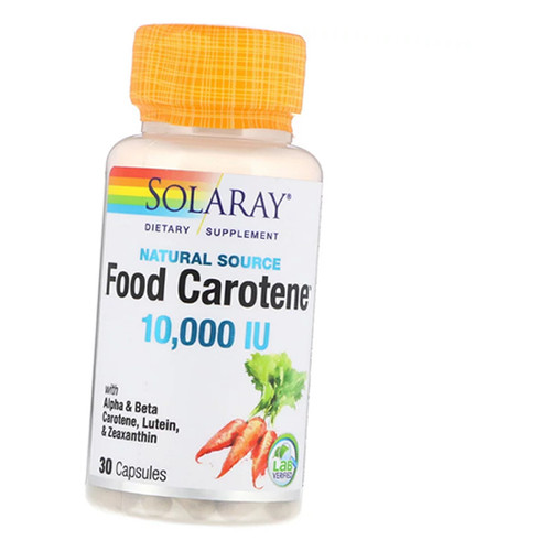 Вітаміни Solaray Food Carotene 10000 30 капсул (36411031) фото №2