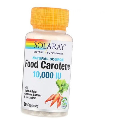 Вітаміни Solaray Food Carotene 10000 30 капсул (36411031) фото №1