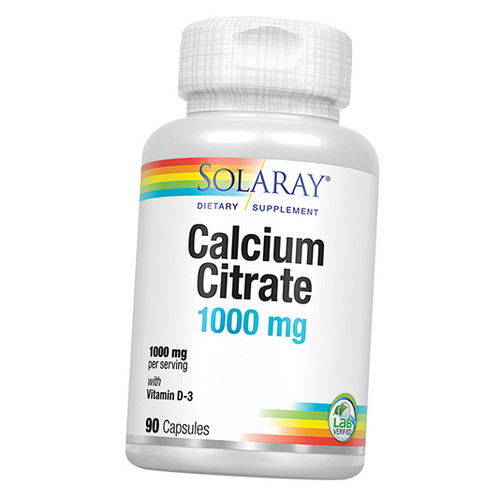 Вітаміни Solaray Calcium Citrate with Vitamin D-3 90капс (36411047) фото №1