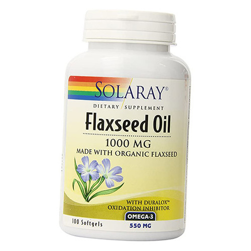 Omega Solaray Flaxseed Oil 100 гелевих капсул (67411001) фото №1