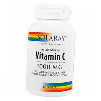 Вітамін С із двофазовим вивільненням Solaray Two Stage Time Release Vitamin C 1000 100таб (36411071) фото №1