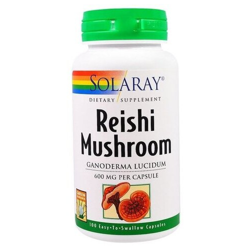 Гриби рейші, Reishi Mushroom, Solaray, 600 мг, 100 капсул (SOR-01505) фото №1