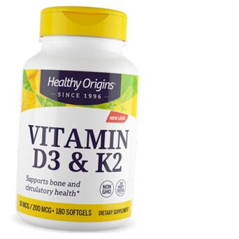Вітаміни Healthy Origins Vitamin D3 & Vitamin K2 180 гелкапс (36354058) фото №1