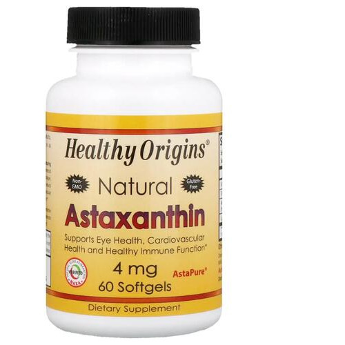Астаксантин Healthy Origins (Astaxanthin) 4 мг 60 капсул фото №1