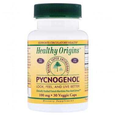 Пікногенол, Pycnogenol, Healthy Origins, 100 мг, 30 вегетаріанських капсул (HOG-41371) фото №1