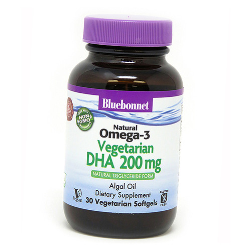 Omega Bluebonnet Nutrition Omega-3 Vegetarian DHA 200 30 капсул желатинових капсул (67393006) фото №1