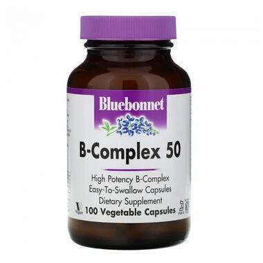 Комплекс B-50 Bluebonnet Nutrition (B-Complex 50) 100 капсул (BLB-00412) фото №1