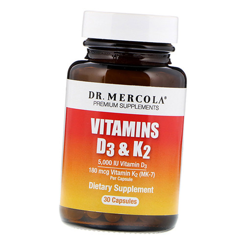 Вітаміни Dr. Mercola Vitamins D3 & K2 30 капсул (36387006) фото №1