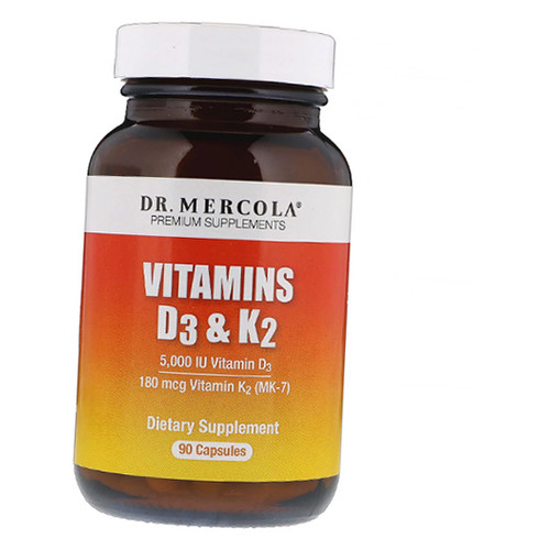 Вітаміни Dr. Mercola Vitamins D3 & K2 90 капсул (36387006) фото №1