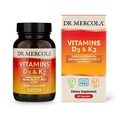 Вітаміни та мінерали Dr. Mercola Vitamins D3 K2 5000 IU 90 капсул фото №1