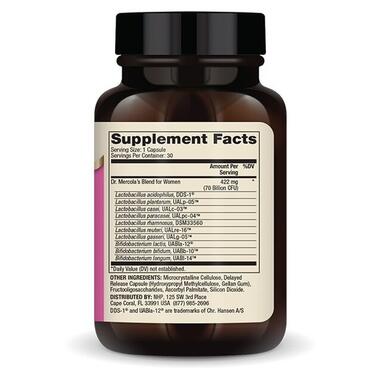 Пробіотики та пребіотики Dr. Mercola Complete Probiotics for Women 30 капсул  фото №2