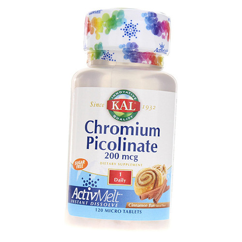 Вітаміни KAL Chromium Picolinate 200 120 таблеток Булочка з корицею (36424011) фото №1