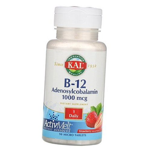 Вітаміни KAL B-12 Adenosylcobalamin 1000 90таб Полуниця (36424018) фото №1