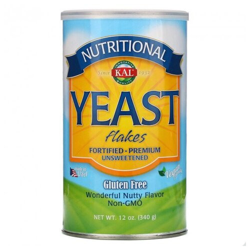 Харчові дріжджі, пластівці, Nutritional Yeast Flakes Vitamin B12, KAL, 12 унцій (340 г) (CAL-38000) фото №1