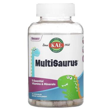 Детские витамины и минерали KAL MultiSaurus 90 жевательных таблеток - Ягоды (CN16525-2) фото №1