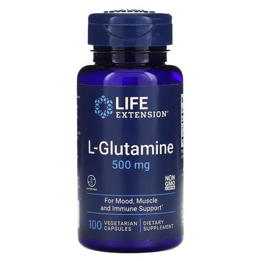 Глютаміни Life Extension L-Glutamine 500 mg 100 вегакапсул  фото №1