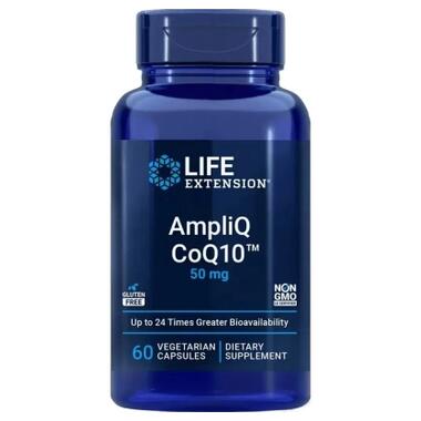 Витаминно-минеральный комплекс Life Extension Коэнзим Q10, 50 мг, AmpliQ CoQ10, 60 вегетарианских капсул (LEX25536) фото №1