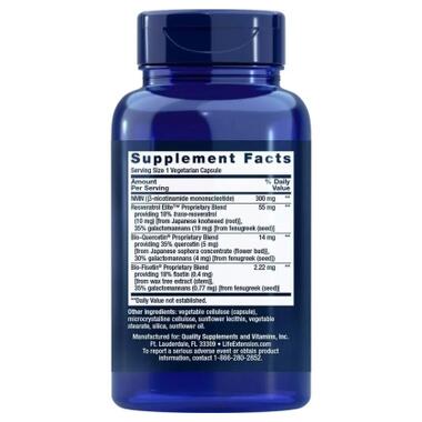 Витаминно-минеральный комплекс Life Extension Никотинамид с ресвератролом, NMN Nicotinamide Mononucleotide with Resveratr (LEX25563) фото №2