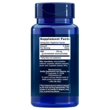Витаминно-минеральный комплекс Life Extension Никотинамид мононуклеотид, 300 мг, NMN Nicotinamide Mononucleotide, NAD+C (LEX25589) фото №2