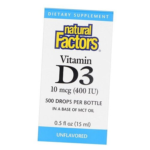 Вітаміни Natural Factors Vitamin D3 400 Drops 15мл (36406003) фото №1