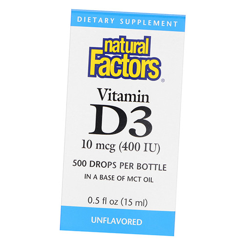 Вітаміни Natural Factors Vitamin D3 400 Drops 15мл (36406003) фото №2