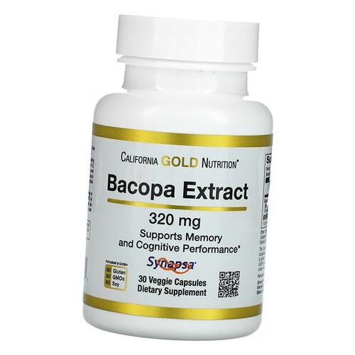 Екстракт Бакопи California Gold Nutrition Bacopa Extract 320 California Gold Nutrition 30вегкапс (71427013) фото №1