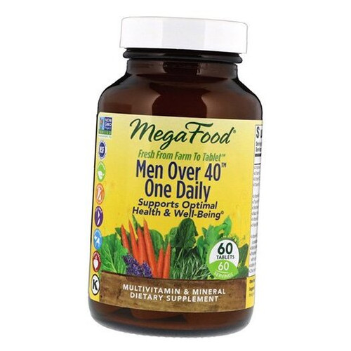 Вітаміни Mega Food Men Over 40 One Daily 60 таблеток (36343004) фото №1
