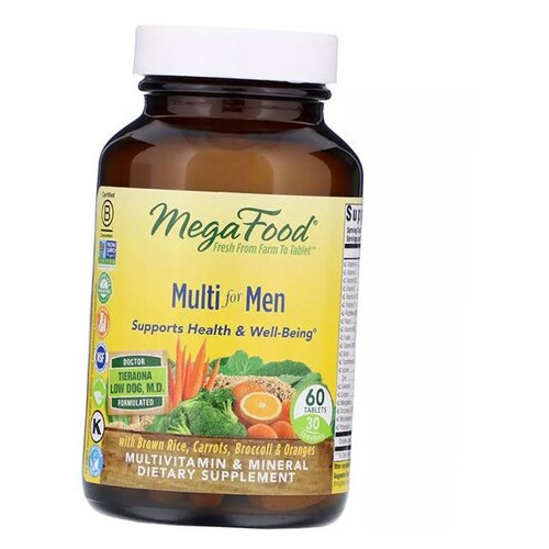 Мультивітаміни для чоловіків Mega Food Multi for Men 60таб (36343045) фото №1