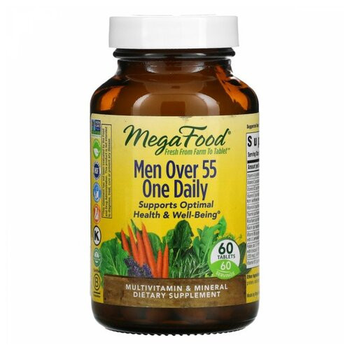 Мультивітамінний комплекс для чоловіків 55 MegaFood (Men Over 55 Multivitamin and Mineral) 60 таблеток фото №1