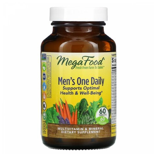 Мультивітаміни для чоловіків MegaFood (Mens One Daily) 60 таблеток фото №1