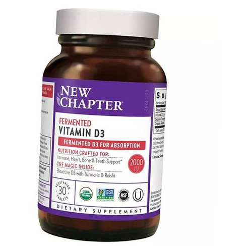 Ферментований Вітамін Д3 Fermented Vitamin D3 New Chapter 30вегтаб (36377027) фото №1