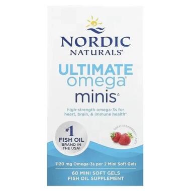 Витаминно-минеральный комплекс Nordic Naturals Рыбий Жир, Омега-3, 1120 мг на порцию, вкус клубники, Ultimate Om (NOR-06100) фото №1