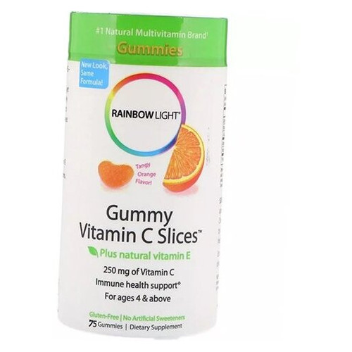 Вітамін С для дітей Rainbow Light Gummy Vitamin C Slices 75таб Апельсин (36316015) фото №1