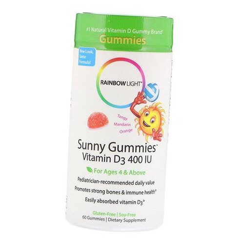 Жувальний вітамін для дітей Rainbow Light Sunny Gummies Vitamin D3 400 60таб Мандарин-апельсин (36316042) фото №1