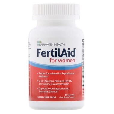 Мультивітаміни для жінок, FertilAid for Women Fertility Supplemen, Fairhaven Health, 90 рослинних капсул (FHH-00004) фото №1