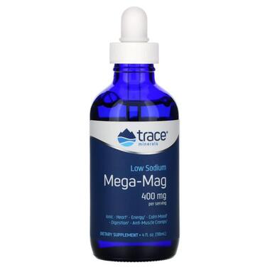 Mega-Mag, природний ионический магній з мікроелементами, Trace Minerals Research, 400 мг, 4 рі унц (118 мл) (TMR-00025) фото №1