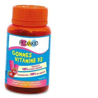 Жевательный Вітамін Д3 для детей Pediakid Vitamine D3 Gummies 60таб Натуральная клубника (36505006) фото №1
