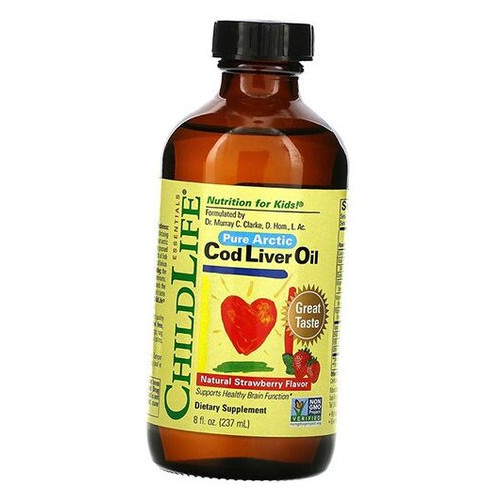 Олія печінки тріски для дітей ChildLife Cod Liver Oil 237мл Полуниця (67514001) фото №1