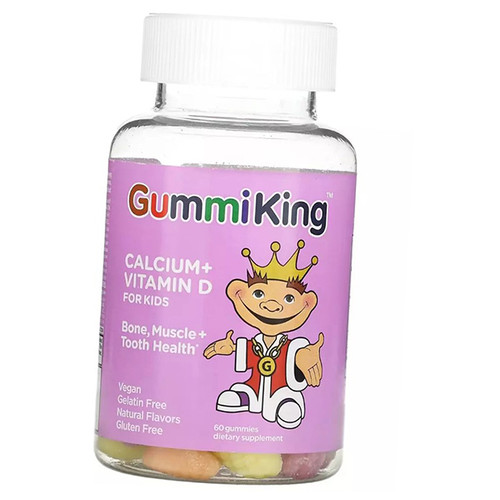 Кальцій та вітамін Д3 для дітей GummiKing Calcium Vitamin D for Kids 60таб (36536002) фото №1