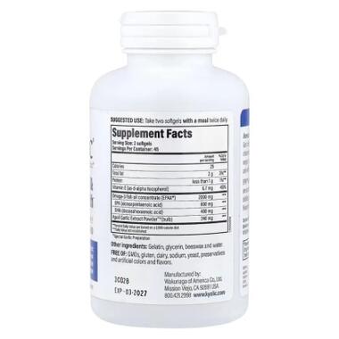 Витаминно-минеральный комплекс Kyolic Экстракт чеснока из Омега-3, Aged Garlic Extract, Cholesterol&Circulation Health (WAK-15049) фото №2