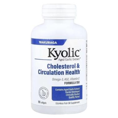 Витаминно-минеральный комплекс Kyolic Экстракт чеснока из Омега-3, Aged Garlic Extract, Cholesterol&Circulation Health (WAK-15049) фото №1