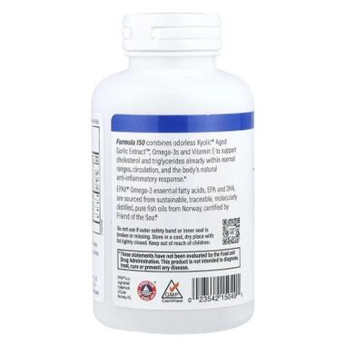 Витаминно-минеральный комплекс Kyolic Экстракт чеснока из Омега-3, Aged Garlic Extract, Cholesterol&Circulation Health (WAK-15049) фото №3