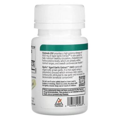 Витаминно-минеральный комплекс Kyolic Экстракт чеснока, 1000 мг, Aged Garlic Extract, Cardiovascular, 30 веганск (WAK25063) фото №3