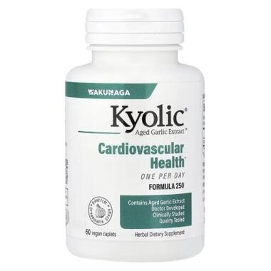 Витаминно-минеральный комплекс Kyolic Экстракт чеснока, 1000 мг, Aged Garlic Extract, Cardiovascular, 60 веганск (WAK-25066) фото №1