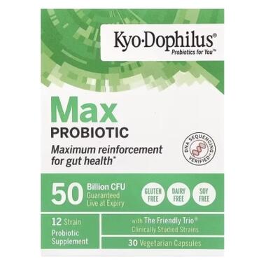 Витаминно-минеральный комплекс Kyolic Пробиотик, 50 млрд КОЕ, Kyo-Dophilus, Max Probiotic, 50 Billion CFU, 30 вегет (WAK-63393) фото №1