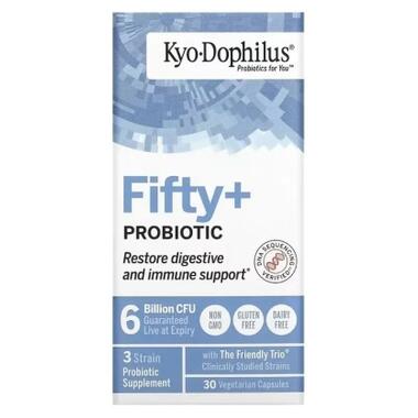 Витаминно-минеральный комплекс Kyolic Пробиотик, 6 млрд КОЕ, Kyo-Dophilus, Fifty+Probiotic, 6 Billion CFU, 30 вегет (WAK62043) фото №1